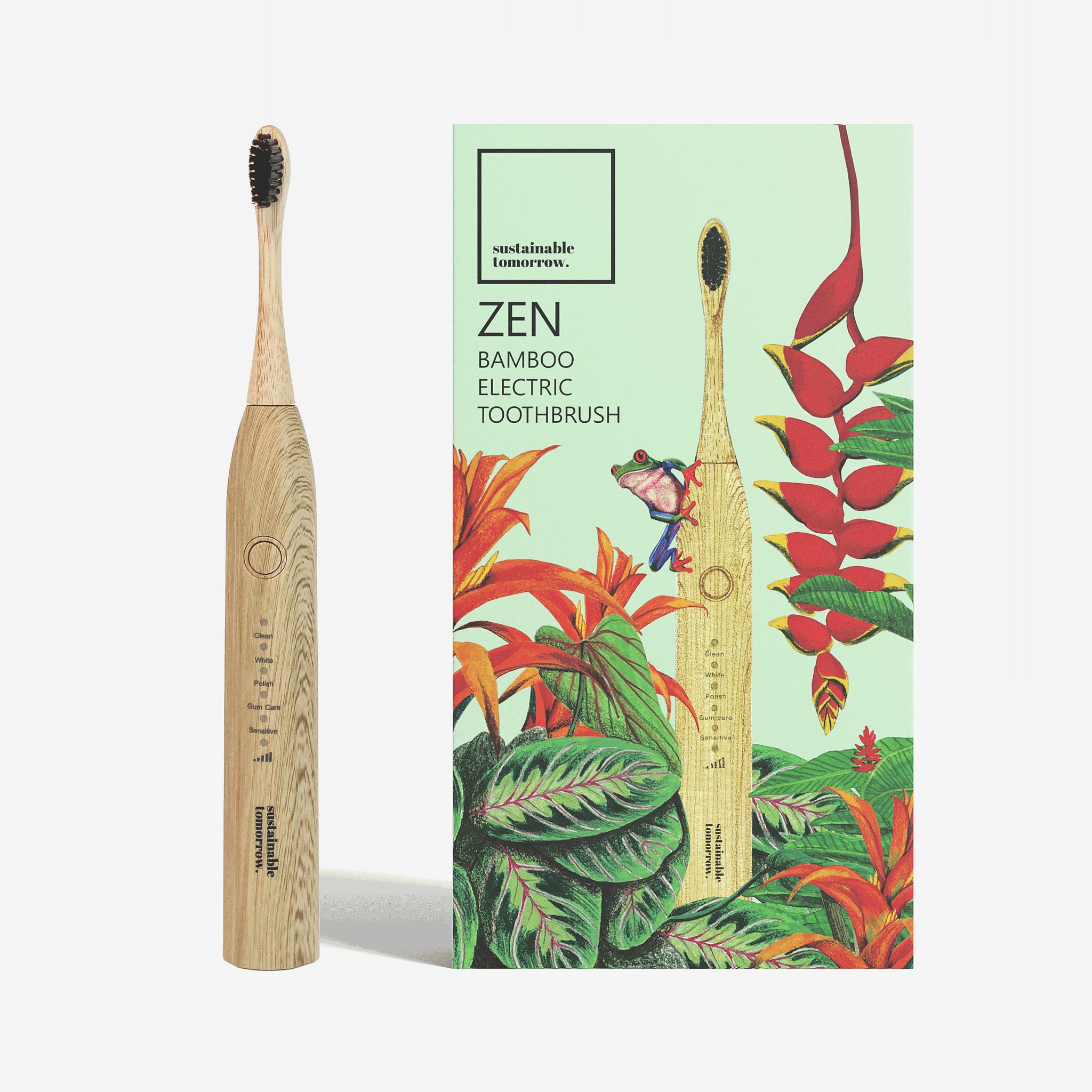 Zen Bamboo Electric Toothbrush - 95% Compostable Heads Bamboo Finish Zen Bamboo Electric Toothbrush - 95% Compostable Heads Bamboo Finish