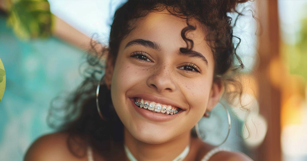 A teenager girl wearing braces